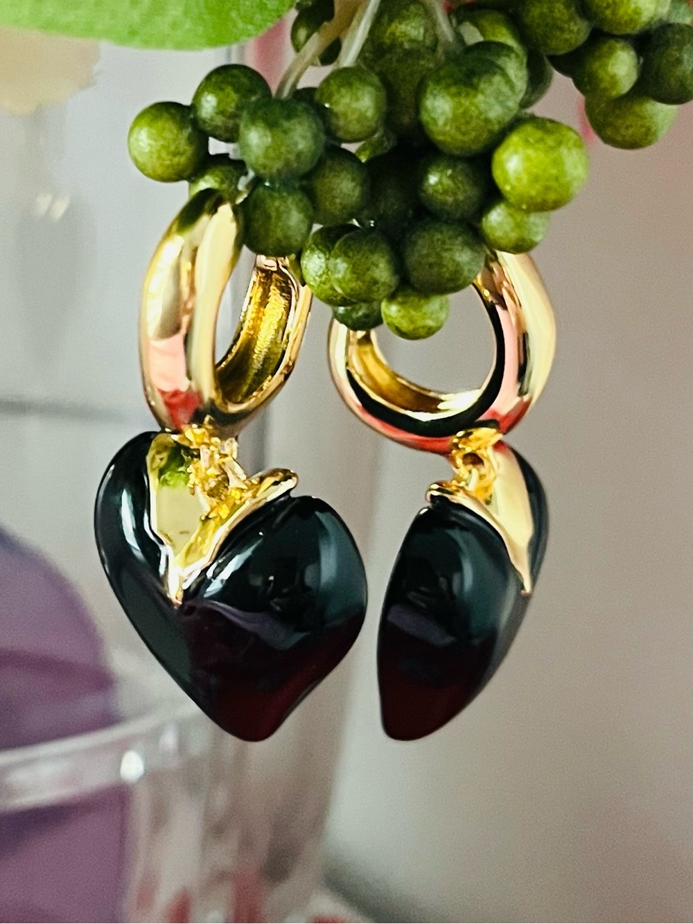 Bold & Chic Gold-Tone Heart Statement Earrings - Modern Elegant Accessory